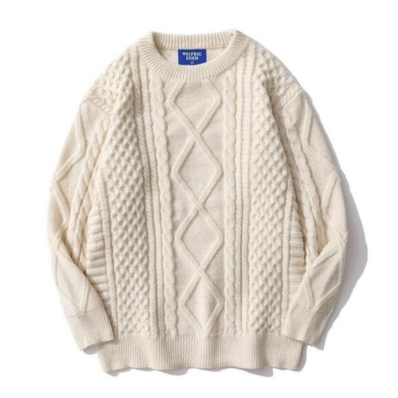 NWOT Aelfric Eden Retro 90s Cream Cable Knit Sweater Size M – Cozy Chunky Knit - Picture 3 of 8